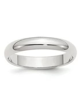 Bridal QWH040-4.5 4 mm Sterling Silver Half-Round Band, Polished - Size 4.5