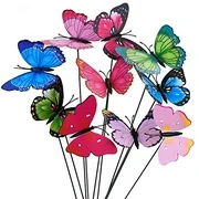 OtooKing 50pcs Garden Butterfly Stakes,2.76" Width Waterproof Butterflies for Flower Plant Pot Butterfly Decorations Patio Decorations Outdoor Clearance Garden Decor Christmas Decorations Flower Pots