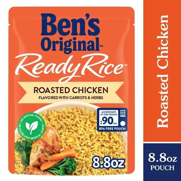 Ben's Original Ready Rice Roasted Chicken Flavored Rice, Easy Dinner Side, 8.8 Ounce Pouch