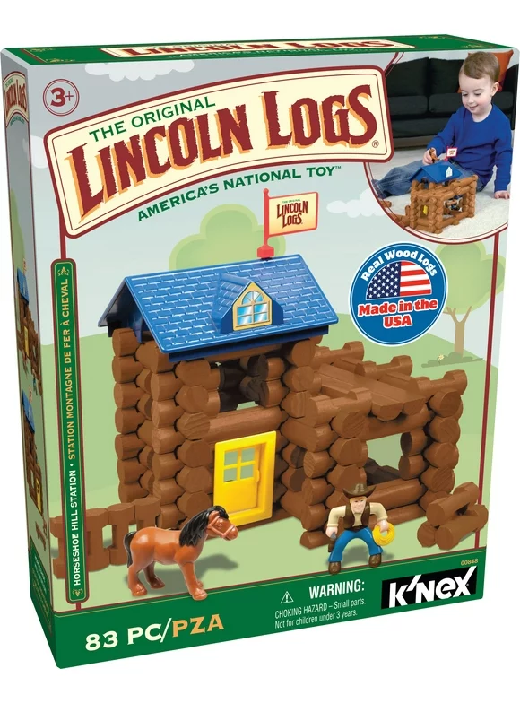 LINCOLN LOGS ? Horseshoe Hill Station - 83 Pieces