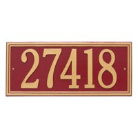 Personalized Whitehall Products Double Border1-Line Estate Wall Plaque in Red/Gold
