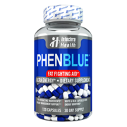 PhenBlue Fat Blocking Diet Pills for Weight Loss & Ultra Energy, 120 White Blue Capsules