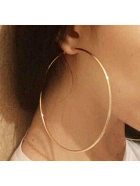 70mm Dia Large Gold Plated Basketball Wives Women Fashion Jewelry Hoop Earrings - Fashion Hoops