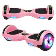 SISIGAD Bluetooth Hoverboard 6.5" Two-Wheel Self Balancing Hoverboard with LED Lights Electric Scooter for Adult Kids Gift UL 2272 Certified Pink 1 PCS