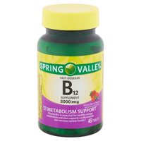 Spring Valley Vitamin B12 Fast Dissolve Tablets, 5000 mcg, 45 Count