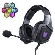 NERDI Gaming Headset for PS4,Xbox One,PC,Mac,Gaming Headphone Stereo Over Ear Bass with Mic (Black)