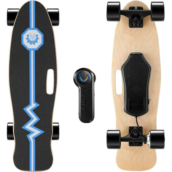 Caroma 27'' Electric Skateboards, Unisex Adults Longboard with Wireless Remote, 12.4 MPH, Easy Carry Handle