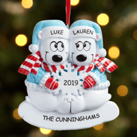 Personalized Beary Cool Couple Christmas Ornament