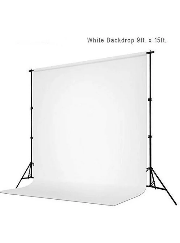 LS Photography 9 ft X 15 ft White Chromakey Photo Video Studio Fabric Backdrop, Background Screen, Pure White Muslin, Photography Studio, WMT1141