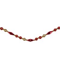 9' x 0.5" Shiny and Matte Red Beaded Shatterproof Artificial Christmas Garland - Unlit