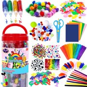 FunzBo Arts and Crafts Supplies for Kids - Craft Art Supply Kit for Toddlers Age 4 5 6 7 8 9 - All in One D.I.Y. Crafting Collage Arts Set for Kids Large