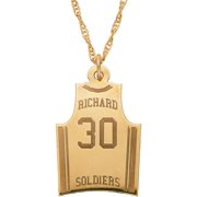 Personalized Gold over Sterling Silver Basketball Jersey Necklace, 20"