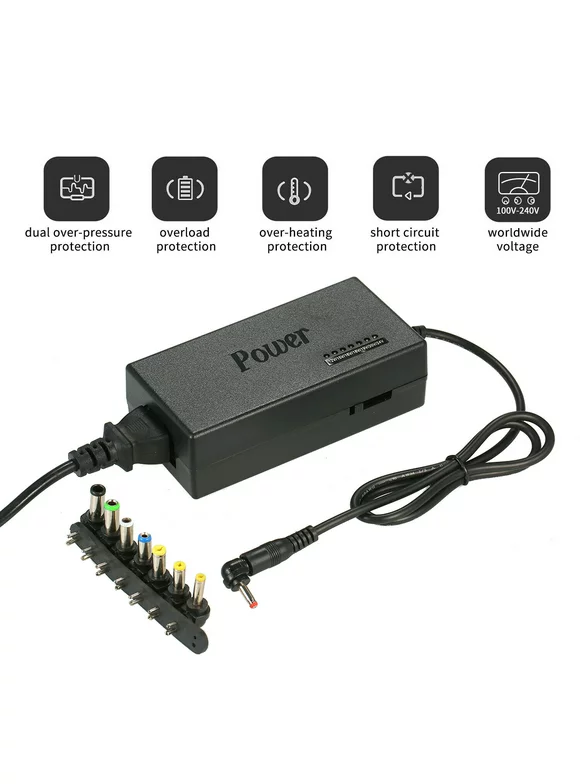 Adjustable Voltage Universal 96W Laptop AC Power Charger Adapters with Multi Connectors for Lenovo/Sony/Samsung Notebook