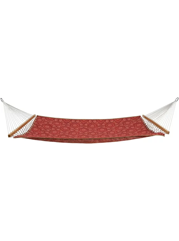 Algoma 82" x 55" Weather Resistant Red Bohemian Reversible Quilted Double Hammock