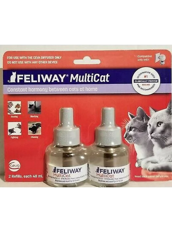 Feliway Multicat Diffuser Refill 2 Refills 48ml Each Calming Cats