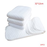 10PCS Reusable baby Diapers Cloth Diaper Inserts 1 piece 3 Layer Insert 100% Cotton Washable Baby Care Products
