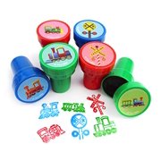 TINYMILLS 24 Pcs Train Stampers for Kids Birthday Party Goody Bag Stuffer Pinata Filler Carnival Rewards Class Prizes