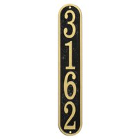 Personalized Whitehall Products Fast & Easy Vertical House Numbers Plaque in Green/Gold