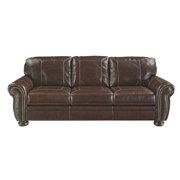 Ashley Furniture Banner Leather Sofa in Coffee