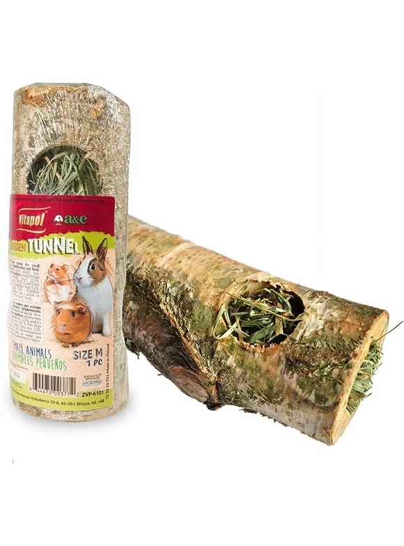 A&E Cage Small Animal Birch Tunnel with Hay - Medium