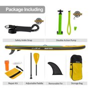 Murtisol Upgrade 11' Inflatable Stand Up Paddle Board, Ultra-Thick Durable PVC, Non-Slip Deck, SUP Accessories, Dual-Action Pump, Ankle Strap, Adjustable PaddleYellow