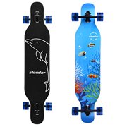 Slendor Longboard Skateboard 42 inch Drop Through Deck Complete Maple Cruiser Freestyle, Camber Concave