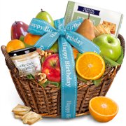 Golden State Fruit Happy Birthday Cheese, Nuts & Fresh Fruit Gift Basket