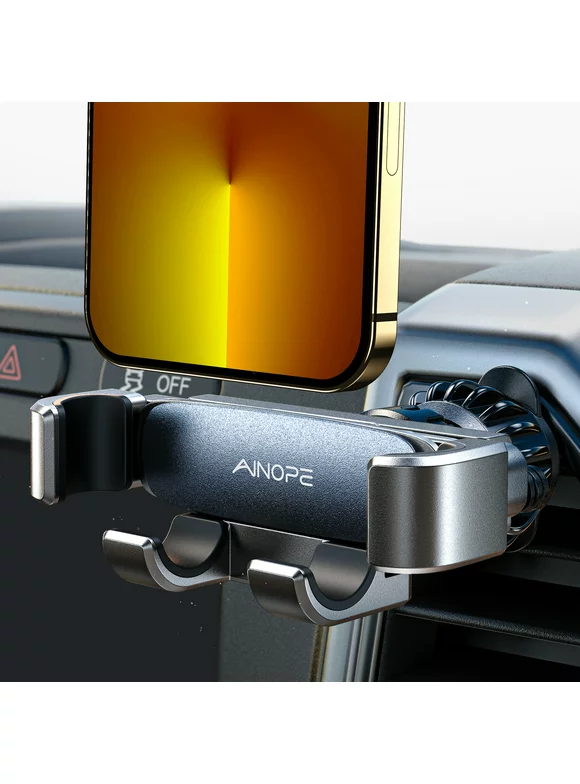AINOPE Car Phone Holder Mount 2022 Upgraded Gravity Car Phone Mount with Newest Air Vent Clip Auto Lock Hands Free Cell Phone Holder Mount for Car Compatible for iPhone 13 Pro Max & All Phones