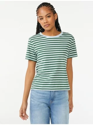 Free Assembly Women's Crop Box Tee with Short Sleeves, Sizes XS-XXXL