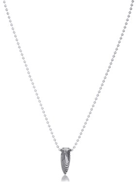 Ed Jacobs Silver Stainless Steel Bullet 24" Necklace