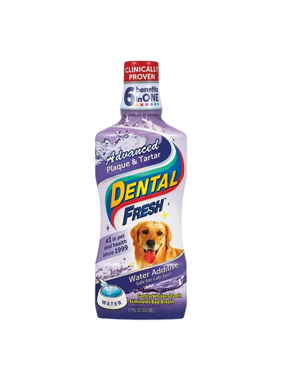 Dental Fresh Advanced Plaque and Tartar Water Additive for Dogs, 17 oz.