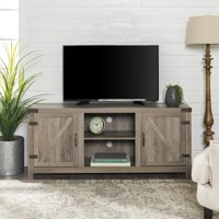 58" Barn Door TV Stand with Side Doors for TVs up to 65", Multiple Finishes