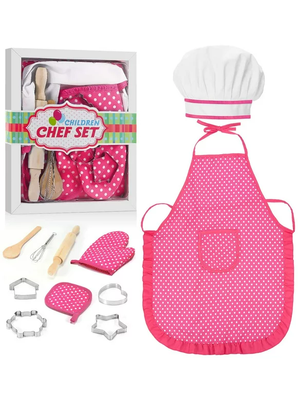 Gifts for 3-6 Year Old Boys Girls, Cooking and Baking Set Chef Set for Boys Little Girls Kids Toddlers Toys for 3-6 Year Old Girls Boys Cooking Games for kids Age 3-6 Gifts for Boys Age 3-6 (Pink)