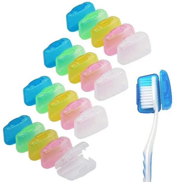 20 Pack Travel Toothbrush Head Covers, V-TOP Portable Toothbrush Caps Case Protector for Home and Outdoor (Plastic)
