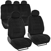 BDK Encore Dotted Cloth Car Seat Covers, 9pc, Front and Rear Full Set, Low Back