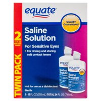 Equate Saline Solution for Sensitive Eyes, 12 oz, 2 Pk
