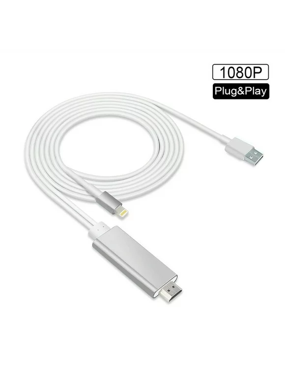Compatible with iPhone to HDMI Cable - 1080P HD Phone to TV Cable Digital AV Adapter for iPhone iPad Connect to TV Projector Monitor