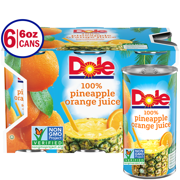 (2 pack) Dole Pineapple Orange Banana Juice, Canned Fruit Juice with Added Vitamin C, 6 Oz, 6 Ct