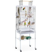 SmileMart Metal Bird Cage with Stand Rolling Parrot Cage for Small Birds/Parakeets/Budgies/Cockatiels