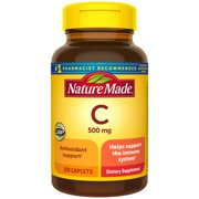 Nature Made Vitamin C 500 mg Caplets, 250 Count to Help Support the Immune System