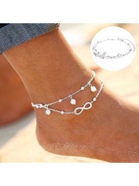 Willstar Women Ankle Bracelet Silver Plating Anklet Foot Chain Boho Beach Beads