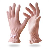 EvridWear 6 Pr/Pack Beauty Cotton Gloves with Touchscreen Fingers for SPA, Eczema, Dry Hands, Hand Care, Day and Night Moisturizing,3 Sizes(S/M, Feather Weight Pink Color)