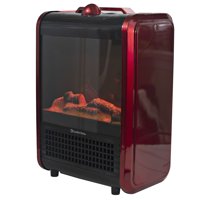 Comfort Zone 120 VAC Mini Portable Electric Fireplace Heater,Red