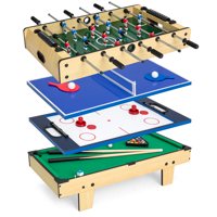 Best Choice Products 4-in-1 Multi Arcade Competition Game Table Set w/Pool Billiards, Air Hockey, Foosball, Table Tennis