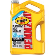 (3 Pack) Pennzoil Platinum High-Mileage 5W-20 Full Synthetic Motor Oil, 5 qt
