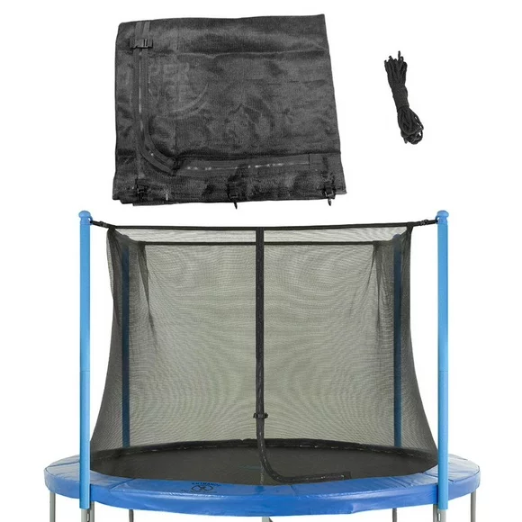 Machrus Upper Bounce Trampoline Safety Enclosure Net, Fits 12 FT Round Frame, Using 6 Poles (or 3 Arches) - Adjustable Straps- Net Only