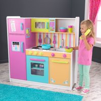 KidKraft Wooden Deluxe Big and Bright Kitchen with 4 Piece Accessory Play Set