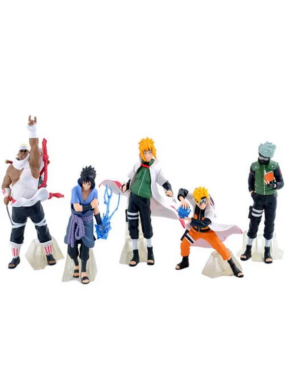 SeekFunning 5pcs/set Anime Naruto Kakashi Sasuke Figure PVC Collection Gift No Box