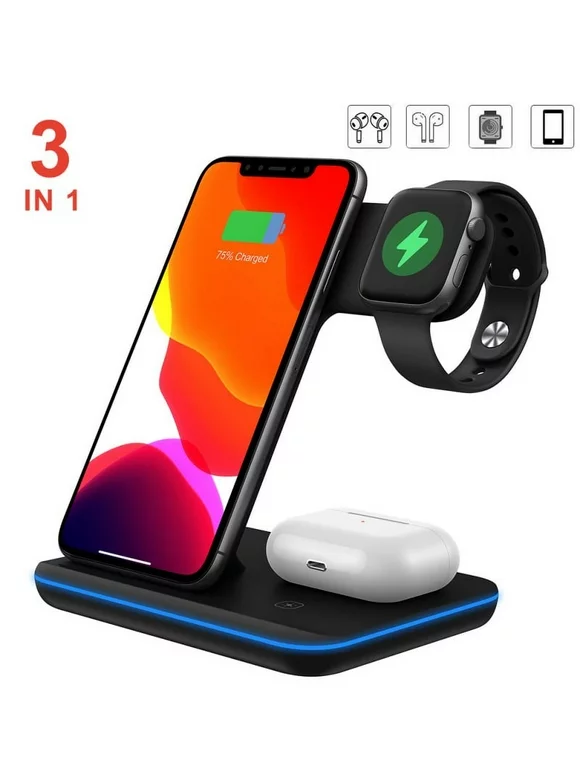 3 In 1 Wireless Charger Wireless Charging Station For Apple Watch-IPhone Phone