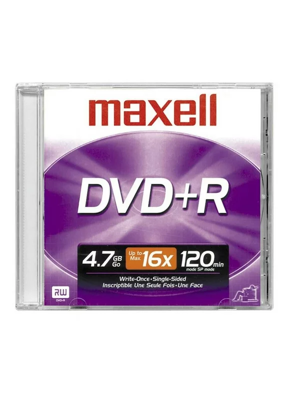 Maxell DVD Recordable Media, DVD+R, 16x, 4.70 GB, 1 Pack Jewel Case